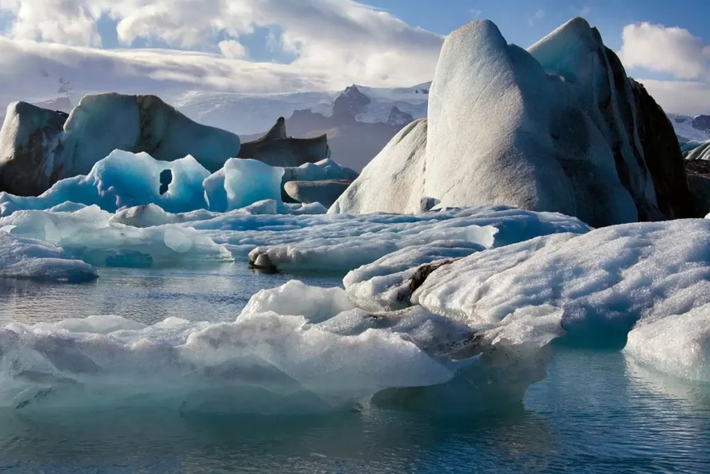 Glacier lagoon and Icebergs on the south coast of Iceland - Black Carbon Coalition